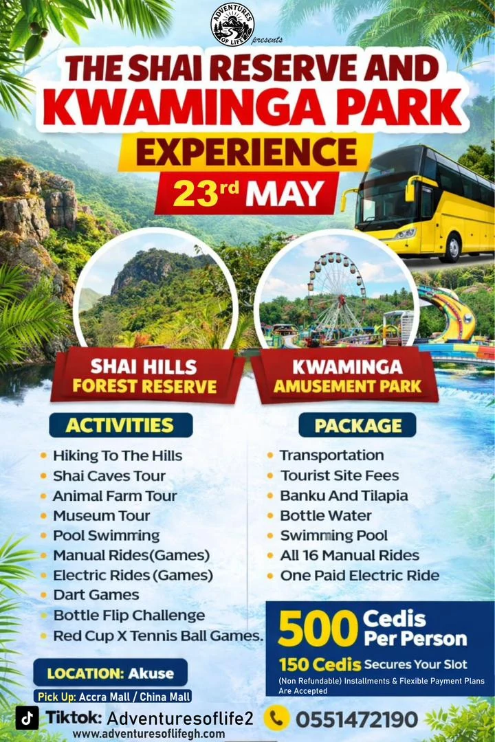 Shai Reserve and Kwaminga Park experience poster