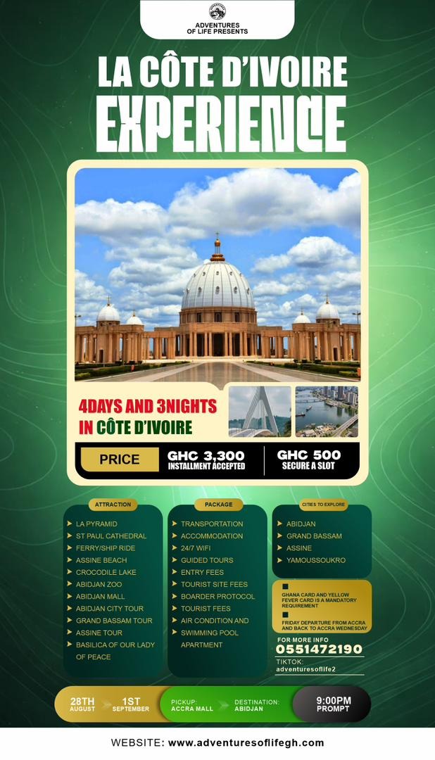 Côte d'Ivoire flyer for the next Adventures of Life trip